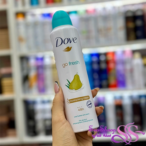 اسپری ضد تعریق زنانه داو با رایحه گلابی و آلوئه ورا 250ml